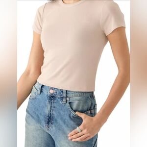 Pink Rose Women's Short Sleeve Crew Rib T-Shirt NWT